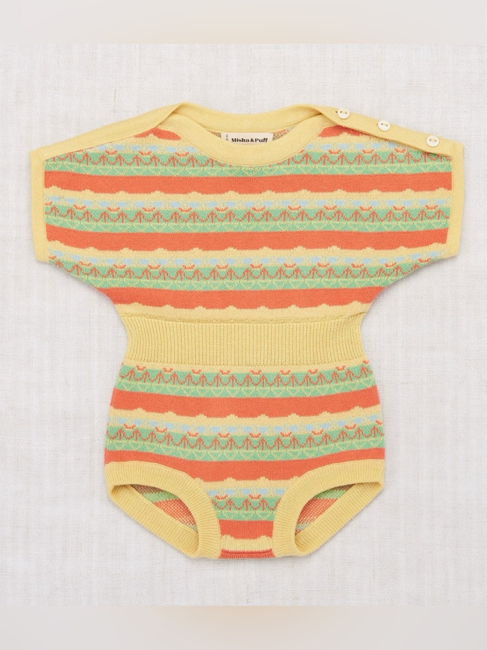 Misha and Puff Short Sleeve Romper - Melon Fairground